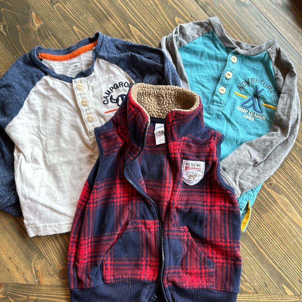 Set of 2 boys winter shirts and vest